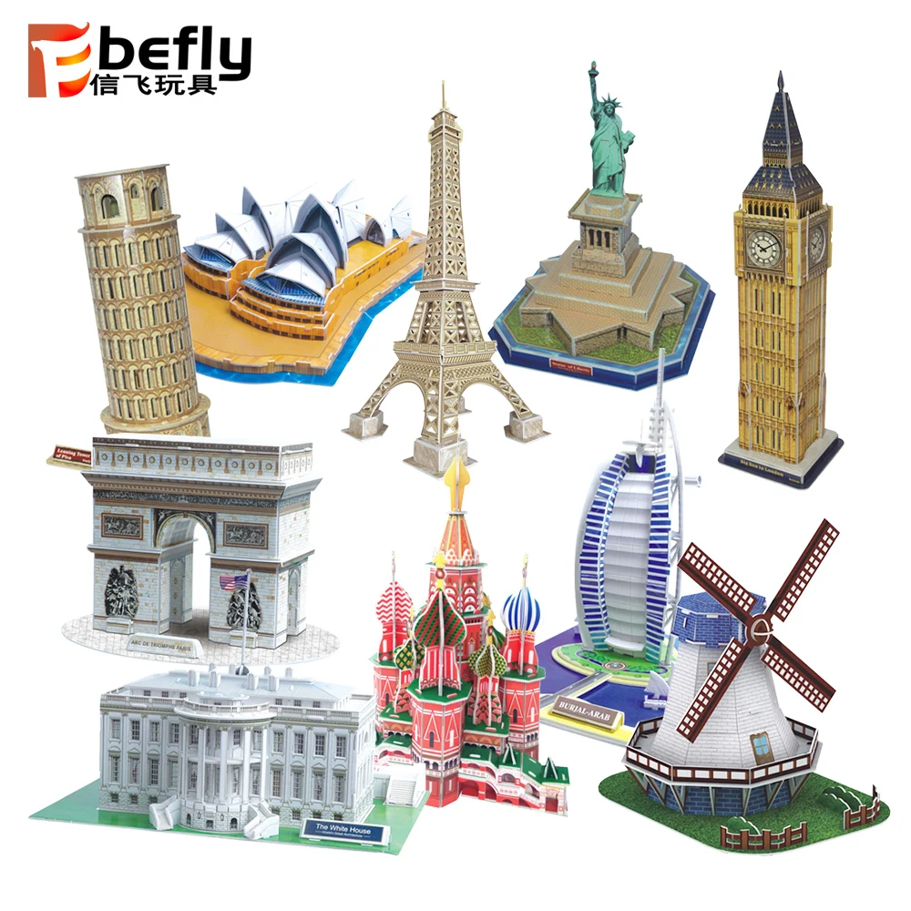 Diy Toy 3d World Famous Building Model Paper Puzzle Wholesale Buy 3d
