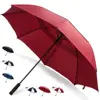 Automatic Open Golf Umbrella Extra Large Vented Windproof Waterproof Sturdy Double Canopy