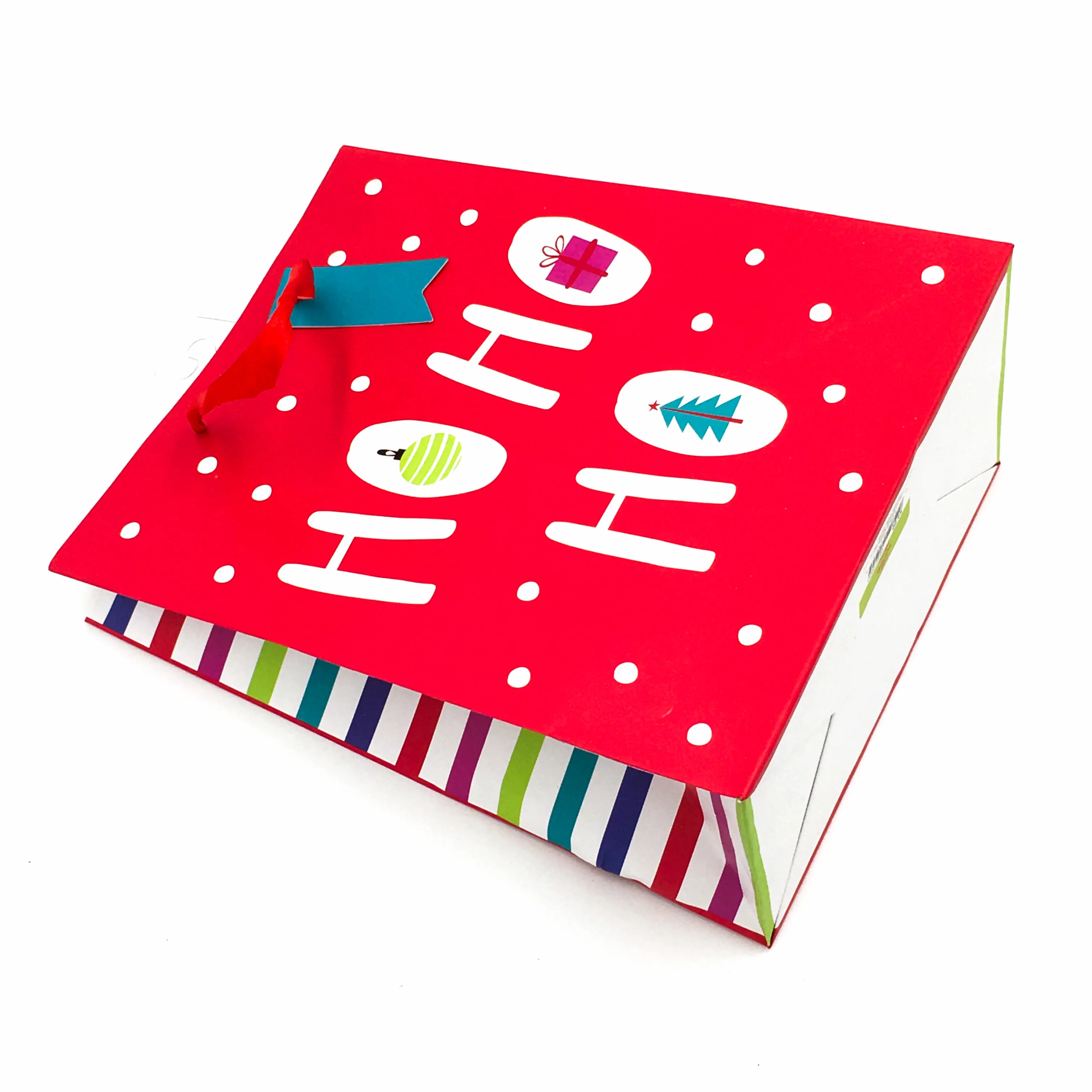 库存定制折叠圣诞纸礼品袋节日青睐包装