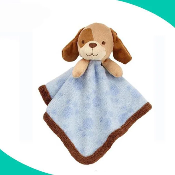 Custom High Quality Plush Square Cuddle Animal Head Baby Security