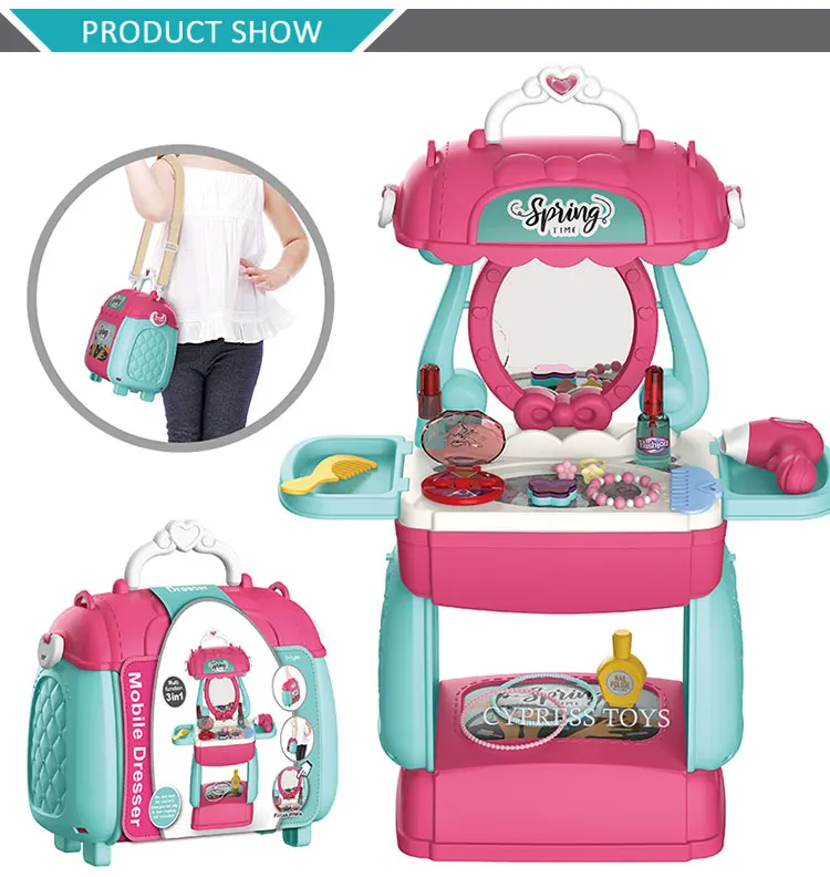 Juguetes De Maquillaje Portable Kids Backpack Dressing Table Toy