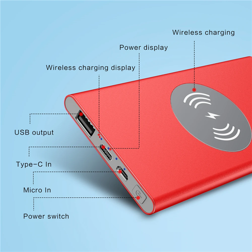 Most popular USB type-c port pretty color charger YF113 suction cup wireless charger power bank for phone - ANKUX.COM