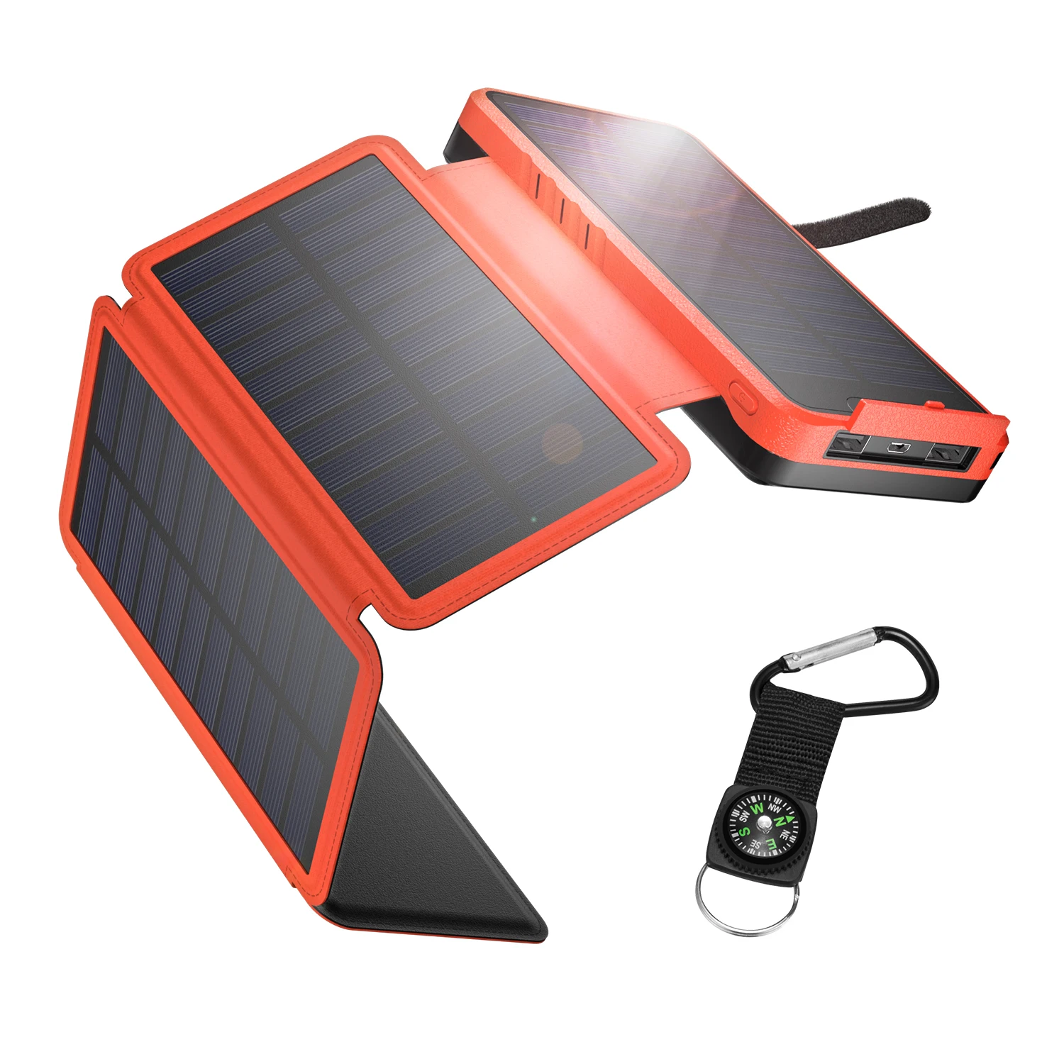 Hot Sale High Quality Large Capacity 26800mAh Portable Solar Charger IP65 Waterproof Foldable Solar Power Bank with Solar Panels