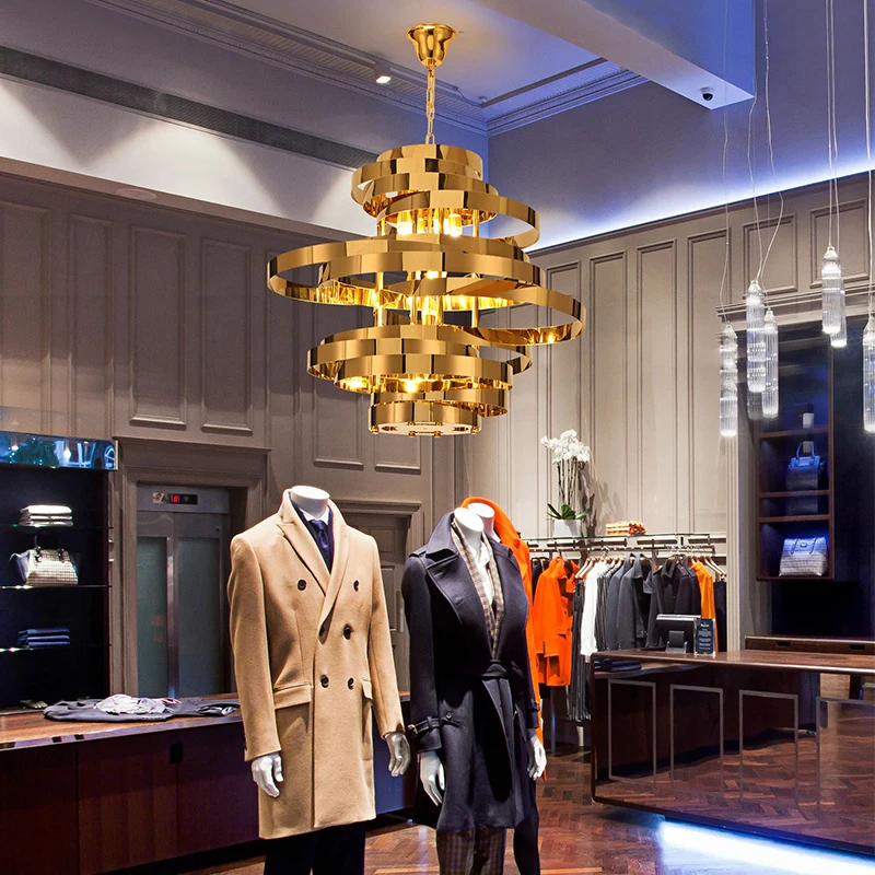 Post Simple Luxury Chandelier  Shiny Gold Metal Light Chandelier modern pendant light led for Villa Hotel Living room