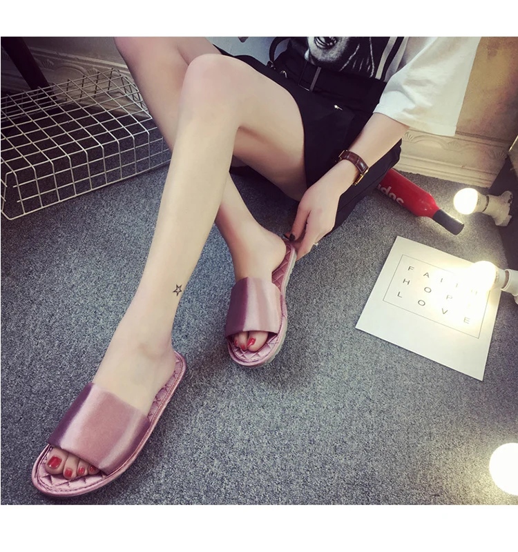 red satin slippers