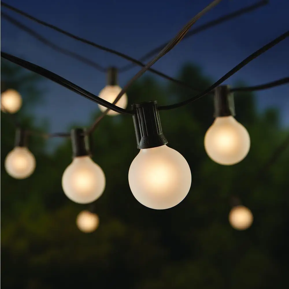 25ft G40 String Lights Outdoor With 25 Dull Polish G40 Bulbs ...