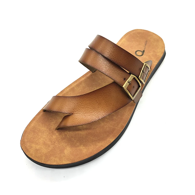 High Quality Custom Design Comfortable Men's Leather Sandals Summer