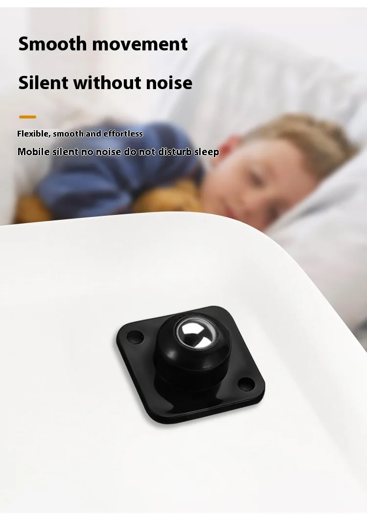 Modern Single Steel Ball Furniture Base Silent Mobile Punching Rotating Pulley Universal Adhesive Plastic Brake Small Wheel
