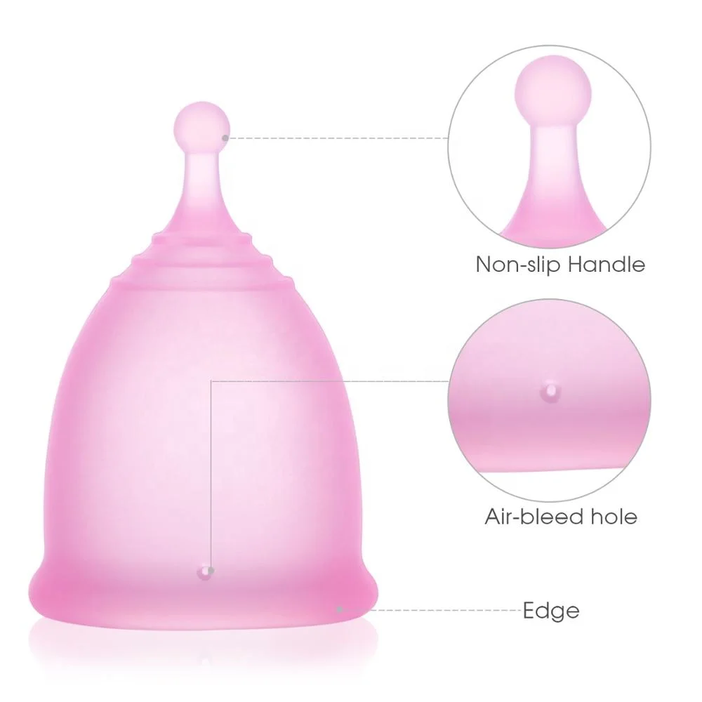 

Eco-friendly Feminine Products Foldable Sterilizer Medical Silicone Menstrual Cup Custom Packaging, Blue purple pink white