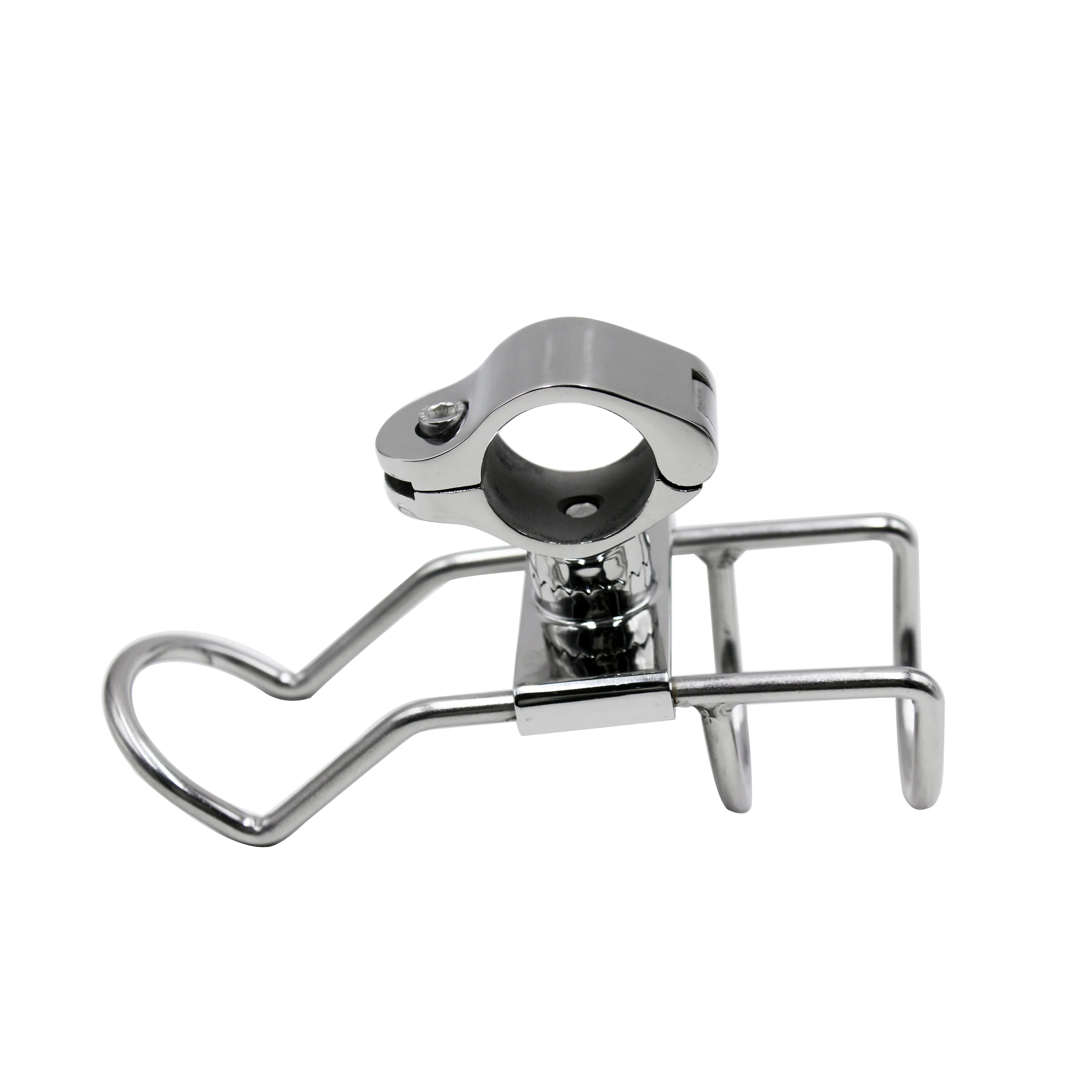 product made stainless rail mounted clamp on  double wire snapper back rod holder stainless steel for fishing boat rod holder-0