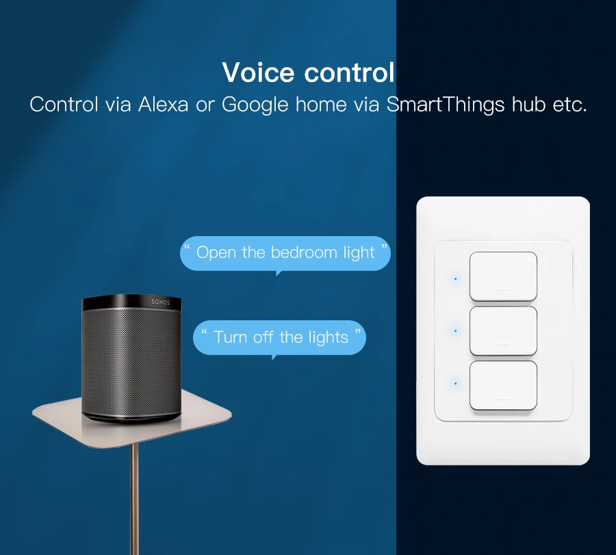 Pre-sale Zemismart New Design Zigbee 3.0 Wall Push Light Switch SmartThings Control US AU Physical Switches 3 Gangs - ANKUX.COM
