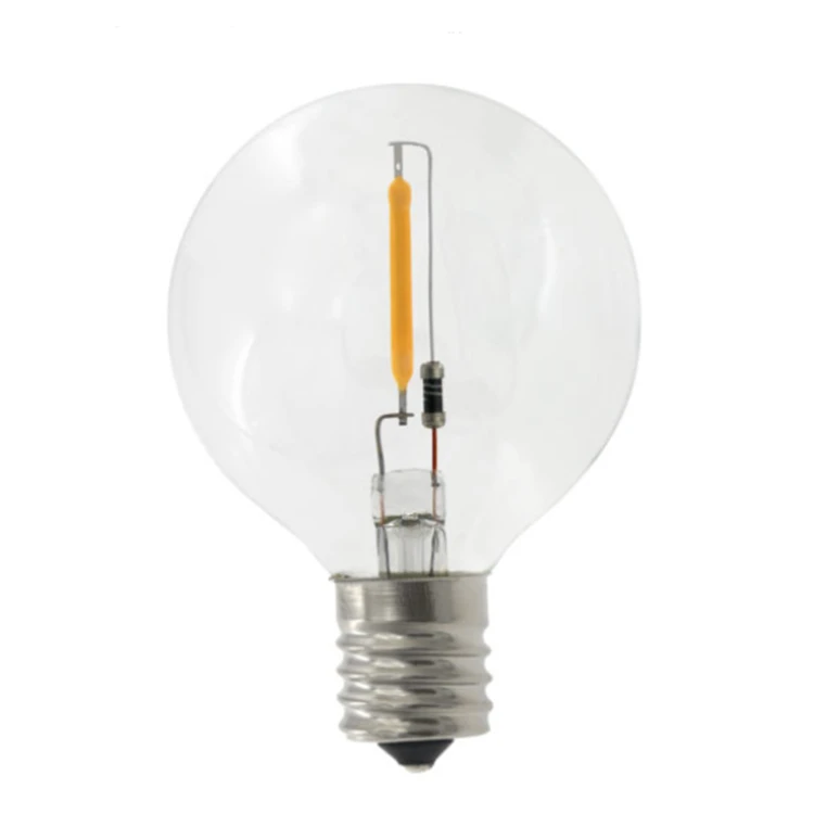 High Efficiency LED Filament G50 Globe Shatterproof Light Bulb Dimmable 1W E17 Intermediate Base