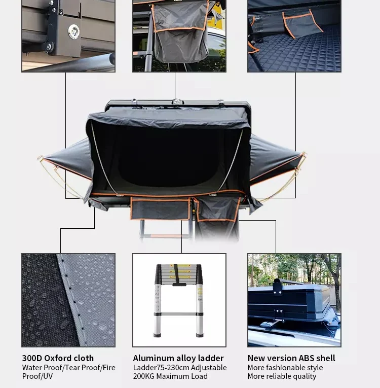 Abs Shell Car Roof Top Tent Folding Suv Truck Rooftop Tent Automatic