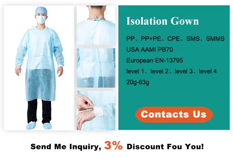 Rhycom Disposable Surgical Safety SMS Dustproof Surgical Isolation Gown For Doctors