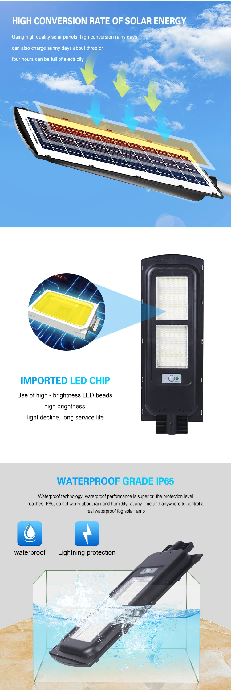Ultra Bright Outdoor Ip65 waterproof ABS 50w 100w 200w 300w Integrated All In One Led Solar Street Light