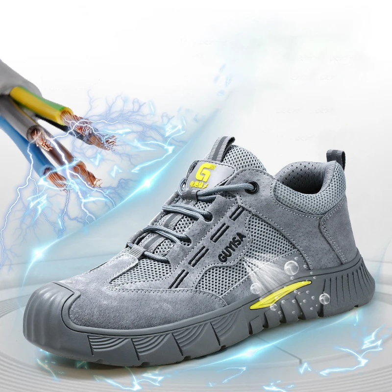 Electrically insulating 6KV 10KV Anti Slip Leather Steel Toe Safety Boots Men Heavy Industry Work Safety Shoes For Men