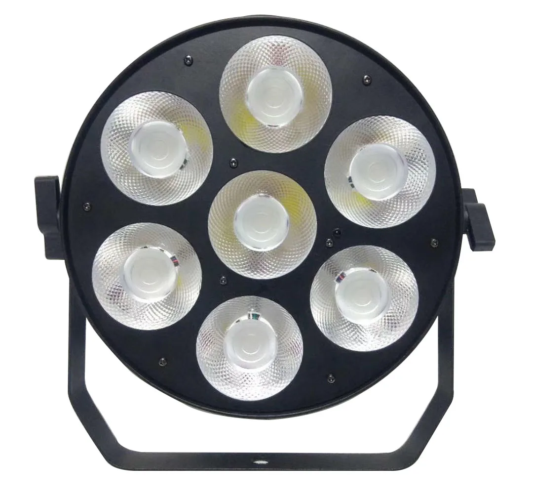 Par LED stage light 7pcs 120W RGB COB par LED wash lights with polished aluminum reflector plus small dome len with DMX control