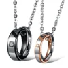 Wholesale Interlocking Circles Moon Chain Gold Plated Stainless Steel Couple Necklace for Women Men Gift