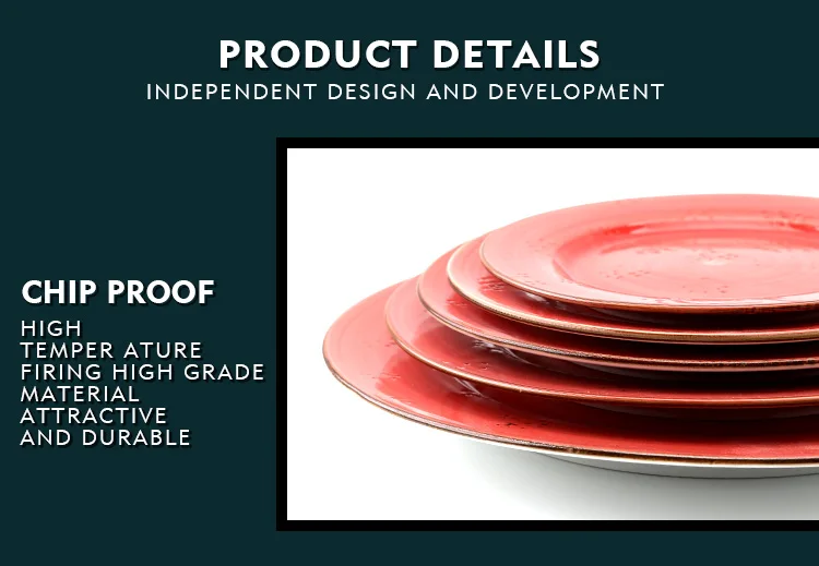 wholesale new design chain restaurant dinner set dishes chip proof tableware colored glazed round ceramic plate