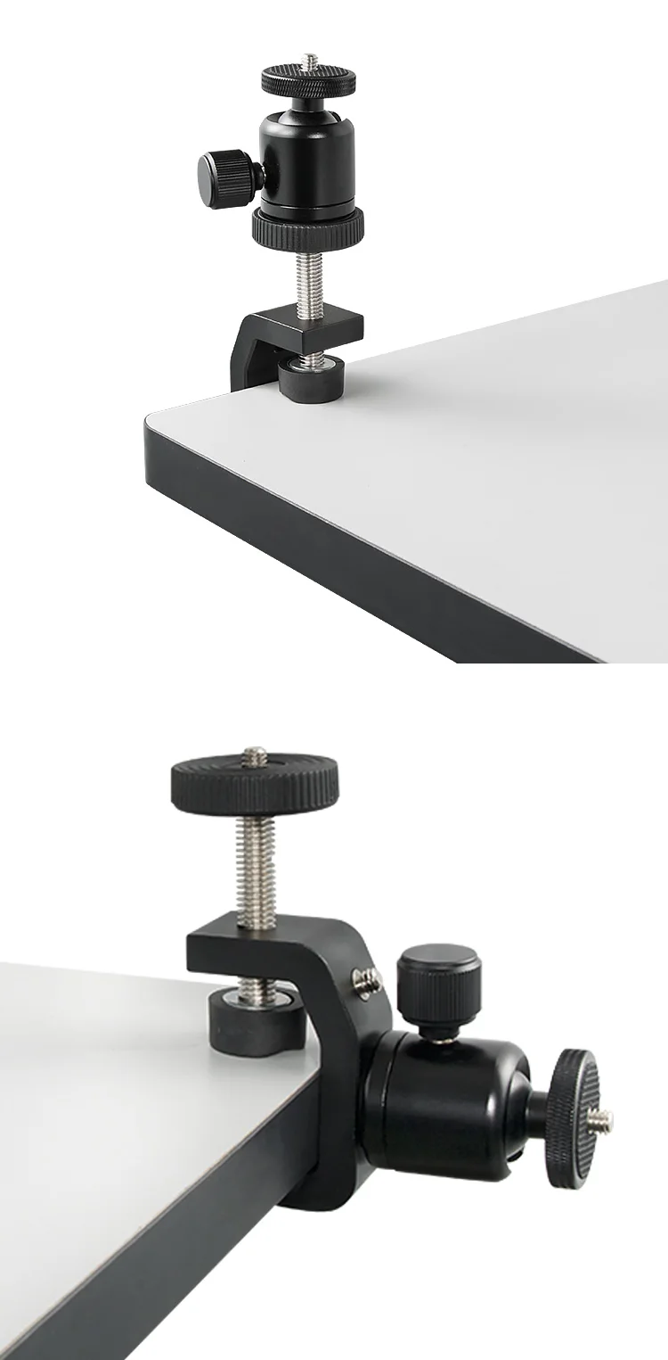 アルミマルチアングルデスクトップ C スタンドクランプマウントアダプタ一眼レフカメラマウントテーブルデスククランプ用