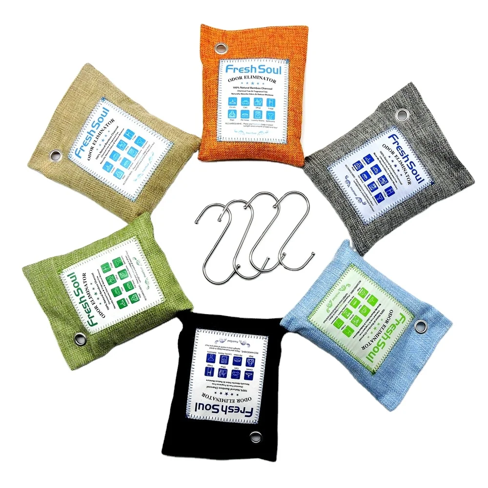 
Hot sell bamboo charcoal bag solid air purifier odor remove 200g 