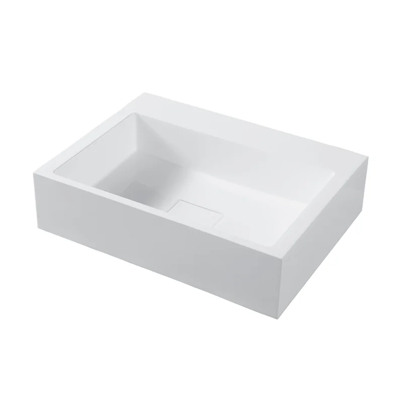 Acrylic solid surface washbasins rectangular