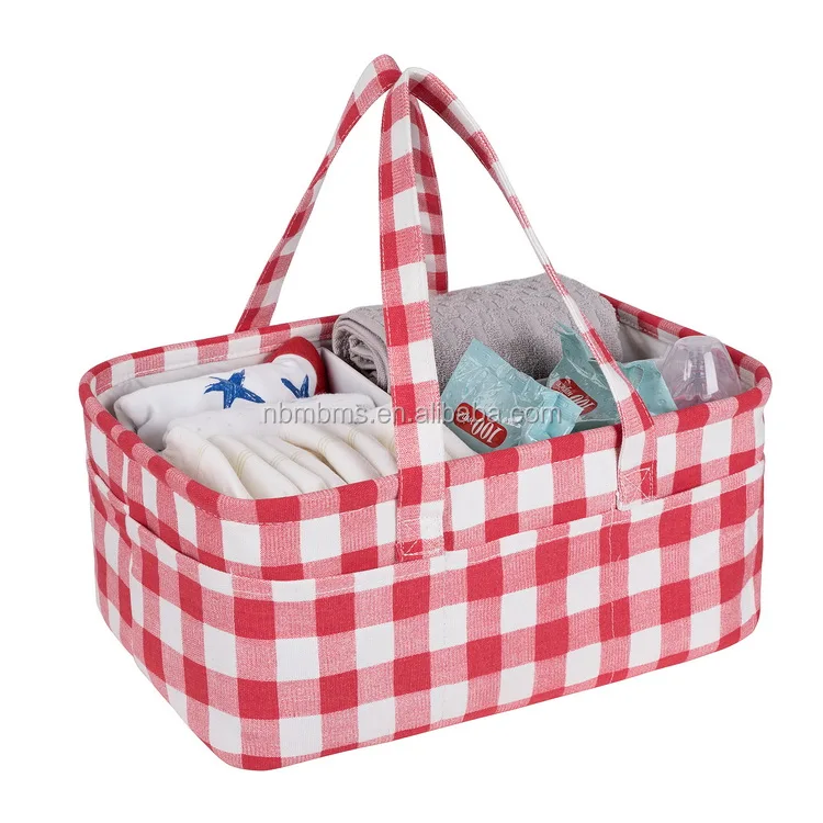 Qjmax Red Diseño Bebé Pañales Caddy Bolsa Con 10 Bolsillos Y