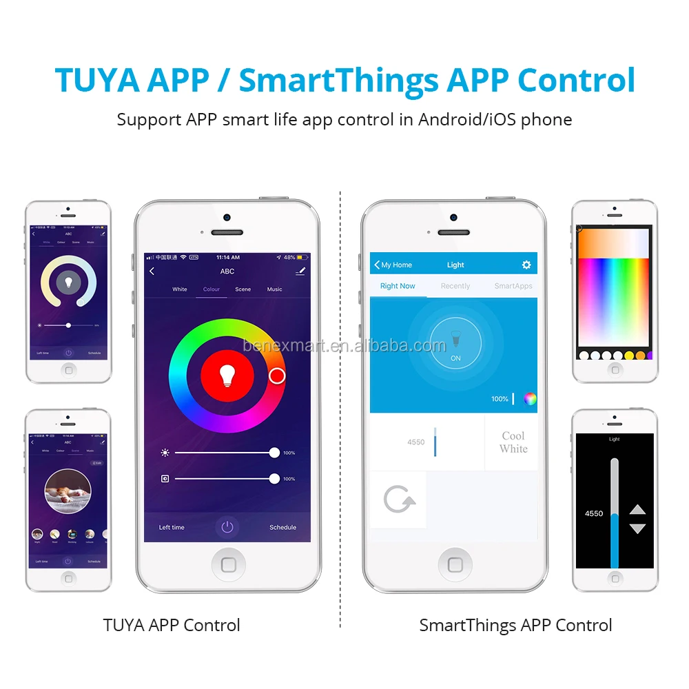Benexmart Tuya Zigbee 3.0 7/10/15W Smart Led Light RGB Downlight SmartThings App Voice Contorl by Alexa Echo Plus Directly home - ANKUX.COM