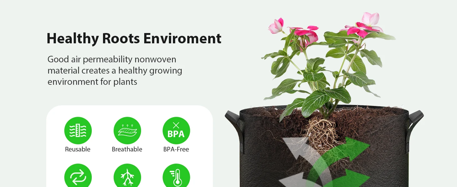 A-ONE Recyclable Durable Eco-friendly Sustainable Non-Woven Fabric Lined 2-3mm Thick Garden Felt Reusable Grow Bags 1-100 factory