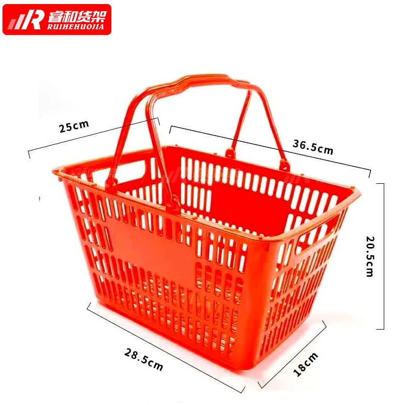 Built-in Handle Hand-held Blue Manufacturer Direct Plastic Shopping Basket Hand Basket Basket Basket Supermarket Shopping Basket 