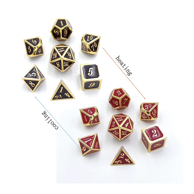 
Color changes with temperature factory design zinc alloy metal dice sets customized as you need 