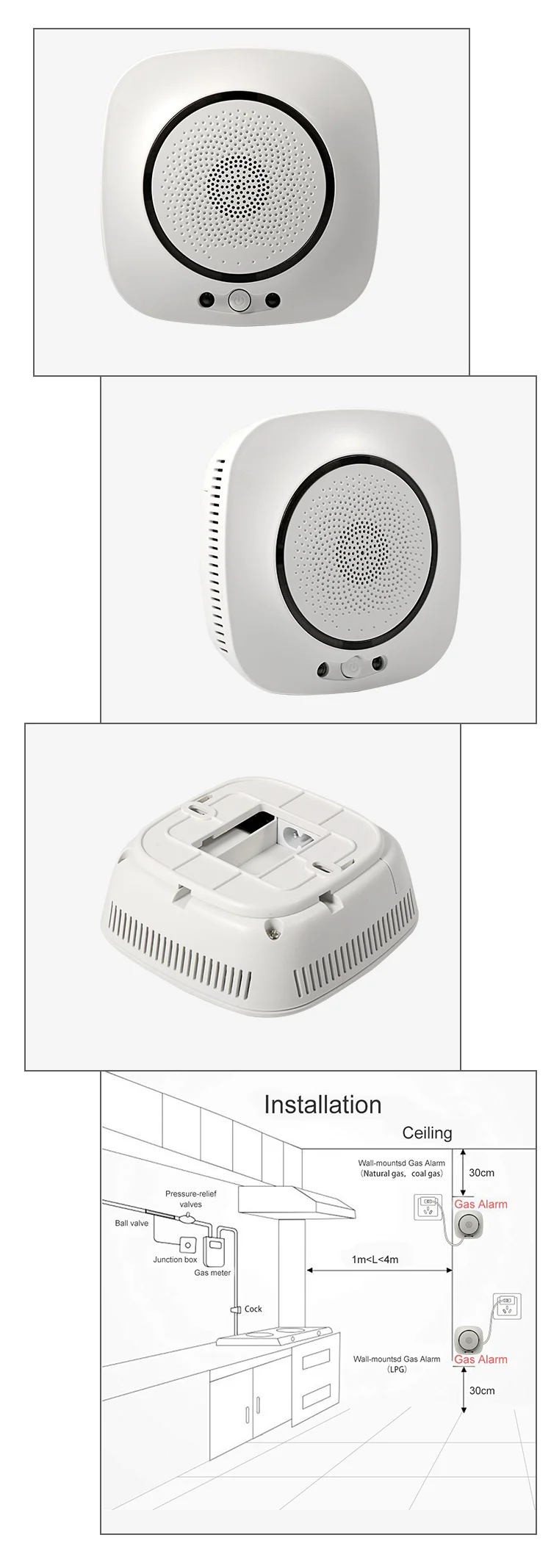 2022 Hot Selling Tuya WiFi Wireless Gas/Carbon Monoxide Leak Detector For Kitchen