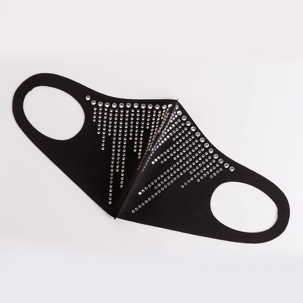 中国制造商定制设计图案字母多彩水钻妇女earloop派对口罩