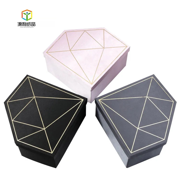 环保纸板菱形玫瑰礼物包装纸管豪华花礼品盒与自定义标志 - buy