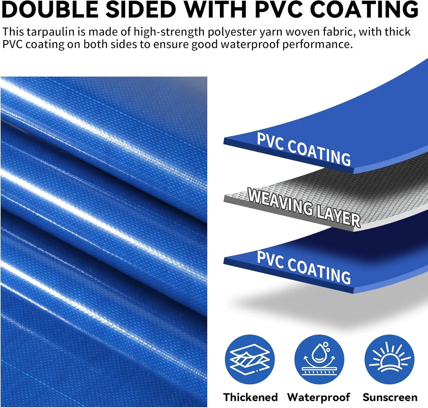 product heavy duty pvc coated canvas tarpaulin 10x12 ft waterproof outdoor tarp with grommets for truck boat roof tent construction-3
