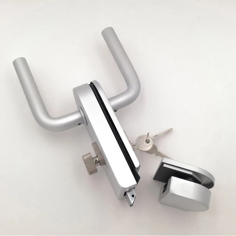 用于钢化玻璃的 keco 铝滑动玻璃门锁无框门锁