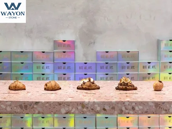 Grau Terrazzo Platten Mit Weißen Körner Anorganische Terrazzo Für Küche