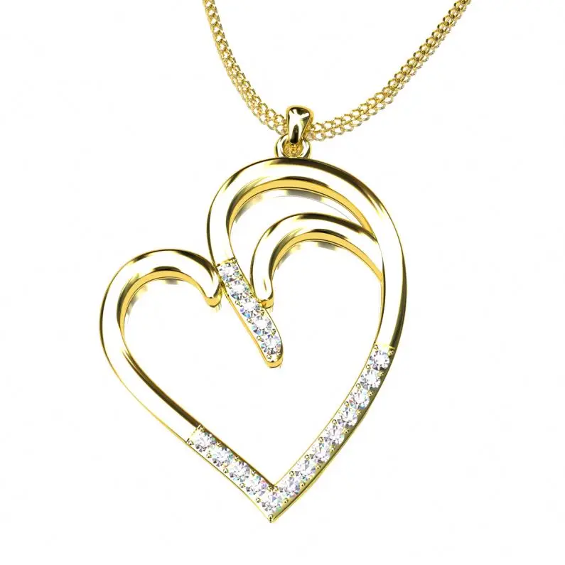 Wholesale 925 Sterling Silver Heart Shape Gemstone Opal Necklace Fashion