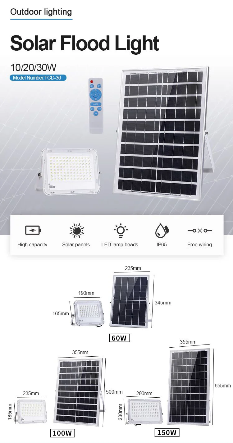 60W 100W 150W White Solar Security Wall Light Outdoor Yard Led Solar Motion Sensor Flood Light