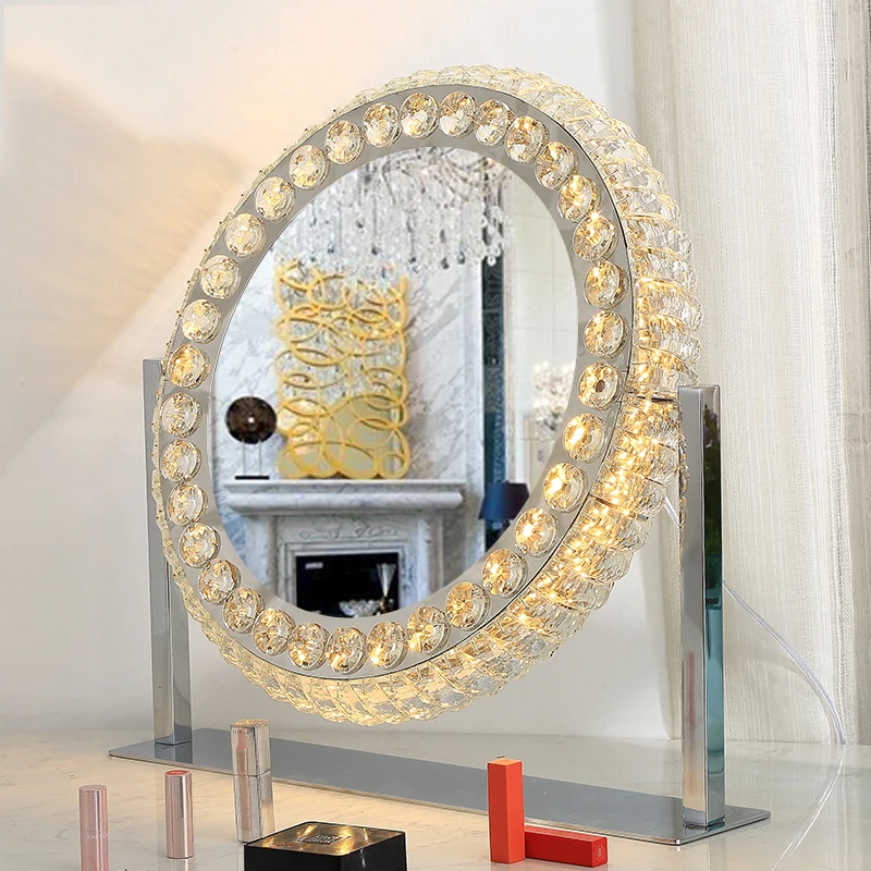 High Quality Metal Stainless Steel Vanity Mirror Hollywood Oval Crystal Makeup Mirror With Lights Buy Mirror Makeup Vanity Mirror Led Hollywood Style Mirror Product On Alibaba Com