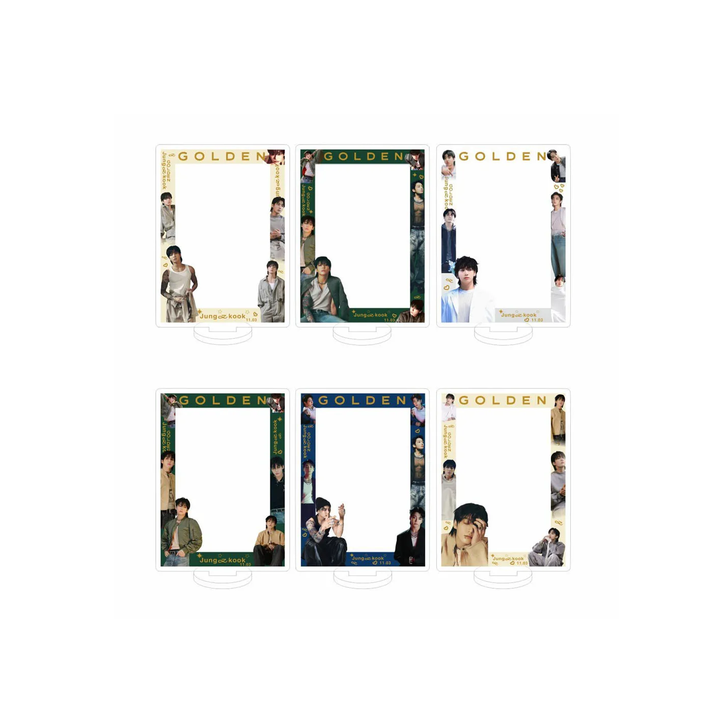 Kpop Jungkook Golden Album Stand Figure Jung Kook Photo Frame Acrylic