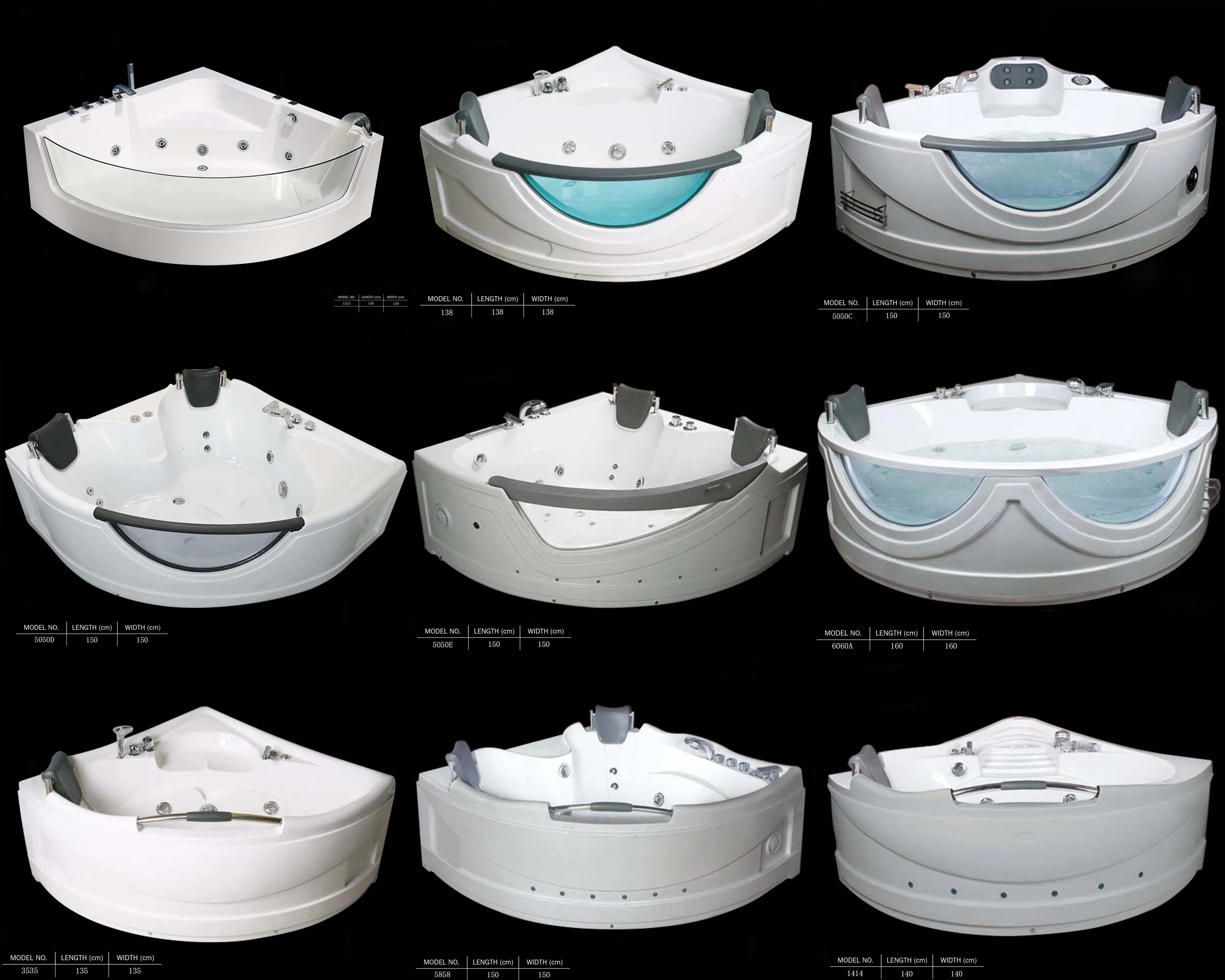 Freestanding Drop In Round Indoor Hot Tub With Jacuzzi Function
