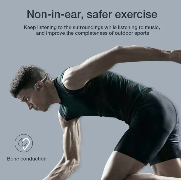 Sport Bone Conduction Bluetoth Headset Wireless with Microphone Touch Type Bilateral Stereo Waterproof USB 5.0 earphone - ANKUX.COM