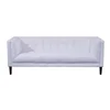 Modern European Style Home Furniture 3 Seater Sleeping Couch White Leather Living Room Wooden Sofa