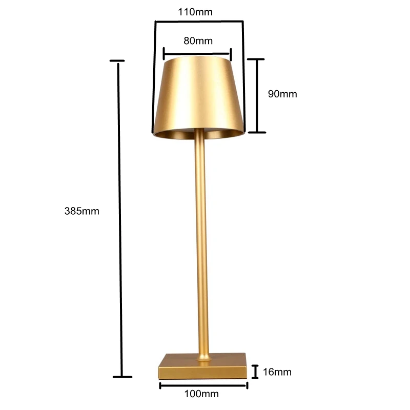 Cafe Dining Room Decorative Gold Desk Lamp Adjustable Battery Operated