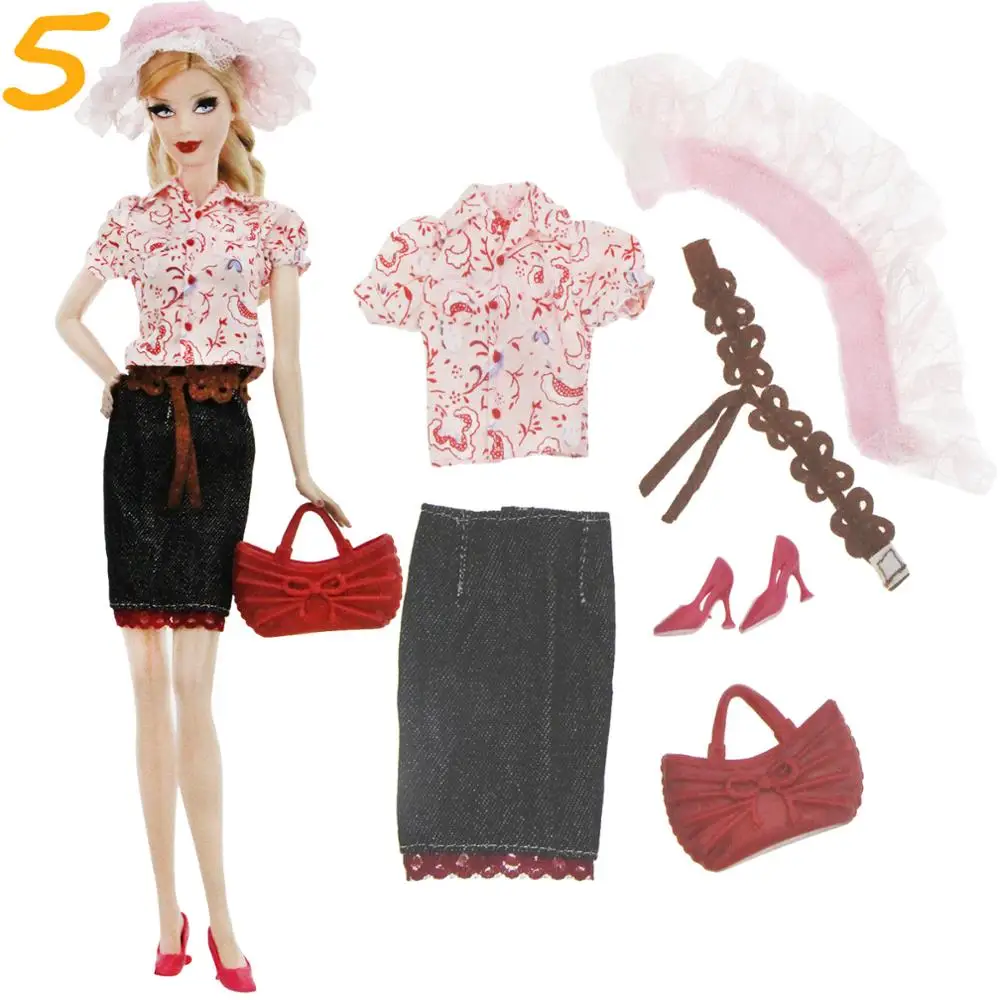 Fashion Doll Accessories Daily Casual Outfits Blouses Skirt Coat Pants Jeans Bag Shoes Hat Clothes