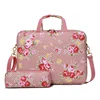 Custom Printed Floral Nylon Laptop Bag Waterproof Fashionable Velcro Handle Laptop Bags for Women