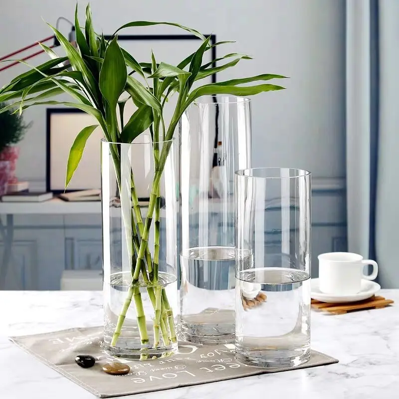 Clear Blown Tall 100cm Cylindrical Glass Floor Large Vase Buy Floor