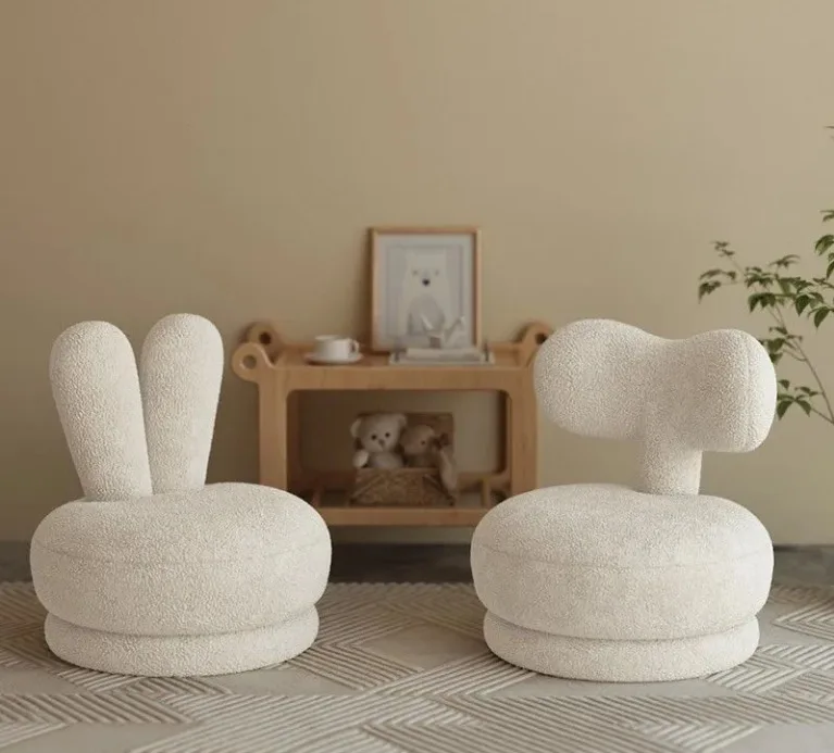Soft Plush Children's Chair - Cartoon Rabbit Shaped Kids Chair