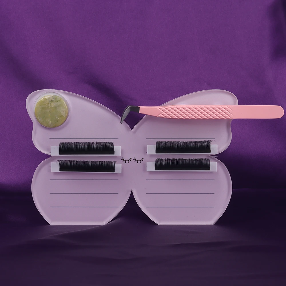 Daily Custom Iridescent Acrylic Butterfly Pink Lash Extension